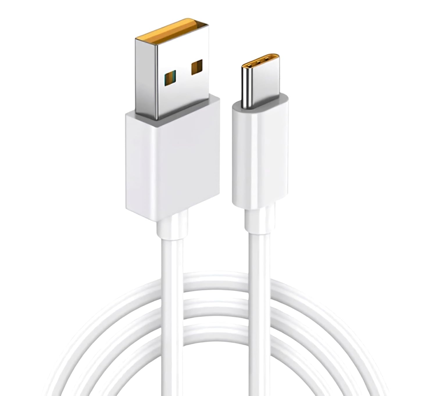 realme Type-C VOOC Cable 1m (White) | Fast Charging Support | High-Speed Data Transfer | Works OPPO/VOOC & USB-C Phones | Robust Build | Secure Fit | Seamless Device Sync